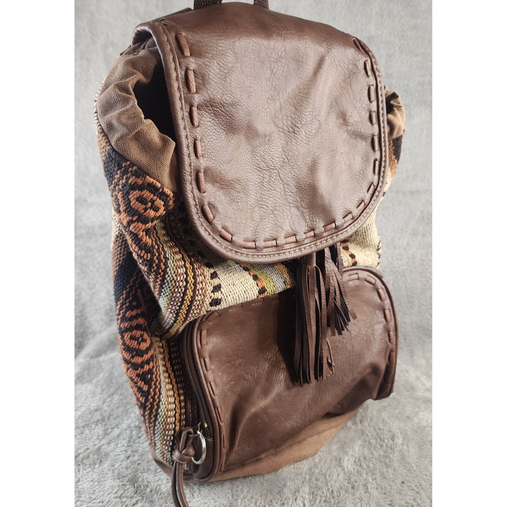 Target Limited Edition Womens Backpack‎ Brown Southwestern Tapestry Canvas Bag